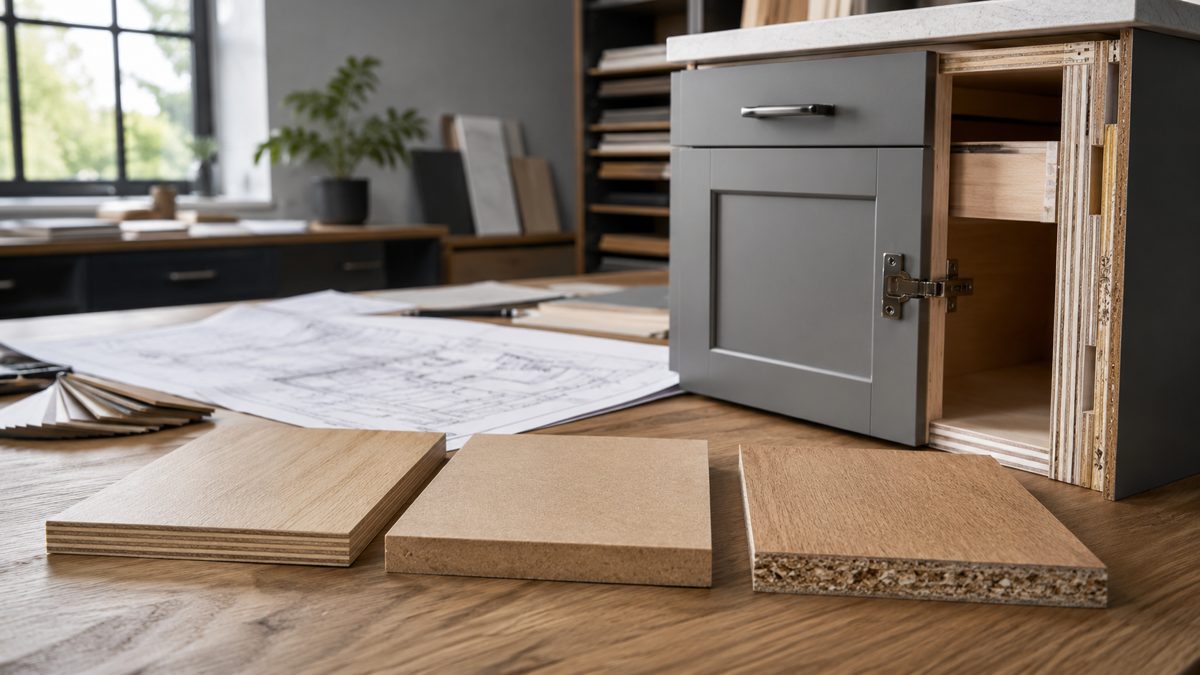 Composite wood panel samples and cabinet material documents for TSCA Title VI review