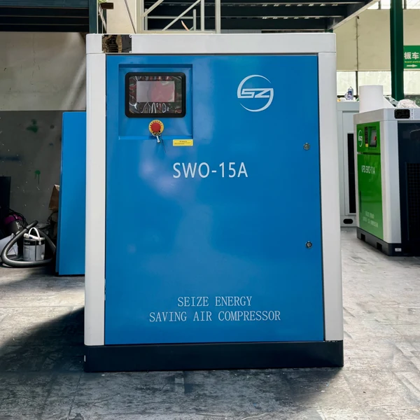 Complete SWO-15A scroll compressor photographed in the SEIZE AIR factory