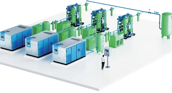 Conceptual compressed-air station layout from the SEIZE AIR catalogue