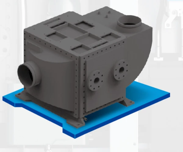 Integrated water cooler illustration for the magnetic levitation compressor